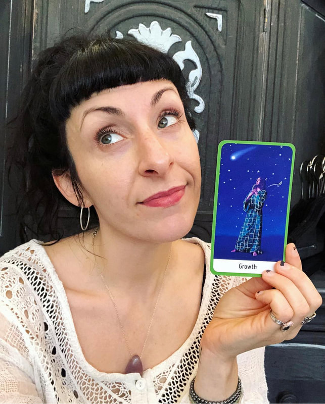 Actress and author Erika Ward reading tarot cards